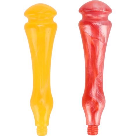 Manche de remplacement pour tampon, poli brillant, universel, résine, sceau de cire, 2 pièces, bricolage, rouge et jaune (1/5)