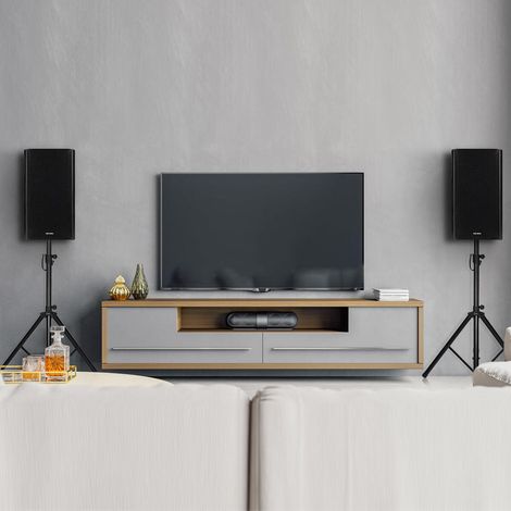Pied d'enceinte réglable 97-183 cm, trépied pliable, charge max 50 kg, pour studio et salle de conférence (1/5)