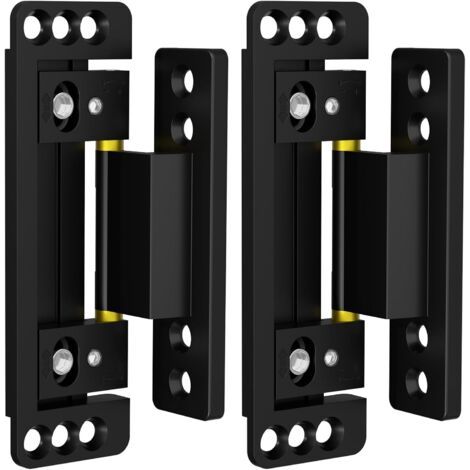 Charnières de porte cachée 2pack charnières cachées ultra-fines pour porte secrète charnières invisibles réglables charnière de porte cachée silencieuse et lisse, noir