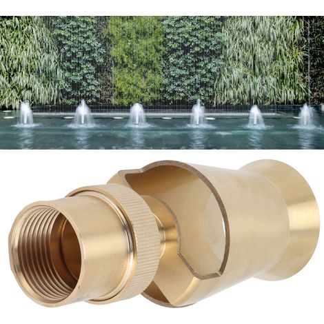Grifo de bronce para fuente de estanque, cabezal rociador de madera de cedro perforada con presión ajustable, G1 32 mm (1/5)