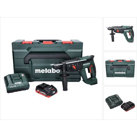 Metabo KH 18 LTX 24 Marteau combiné sans fil 18 V 2,1 J SDS plus + 1x batterie 4,0 Ah + chargeur + metaBOX