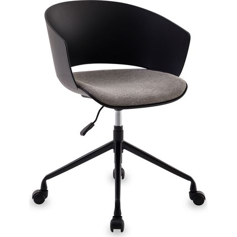 Chaise de bureau pivotante DAGMA, en plastique - Noir (1/4)