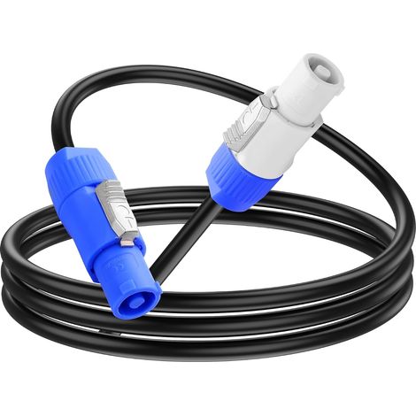 Câble d'alimentation, entrée AC vers sortie, 16 AWG, pour écran LED, projecteur mobile, éclairage de scène, 1 m (1/5)