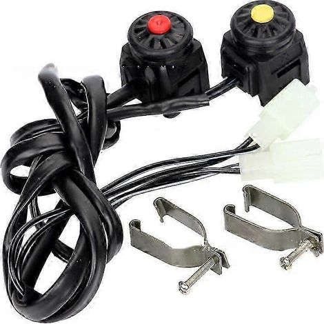 Kit de remplacement facile à installer d'un interrupteur marche/arrêt de rechange en plastique pour guidon de 22 mm pour scooters et motocross. (1/4)
