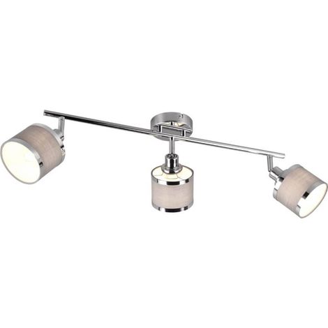 Plafonnier argent 3 spots orientables tissu 3xE14 Arosa (1/3)