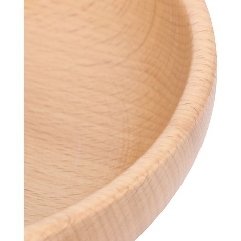 Plateau de service rond en bois naturel de 20 cm, pour thé, nourriture, eau et boissons. (1/5)