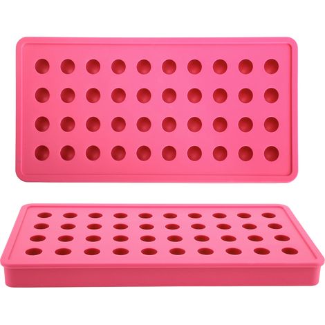 Moule à glaçons sphériques en silicone à 40 trous, rouge rose, idéal pour les fêtes et les bars.