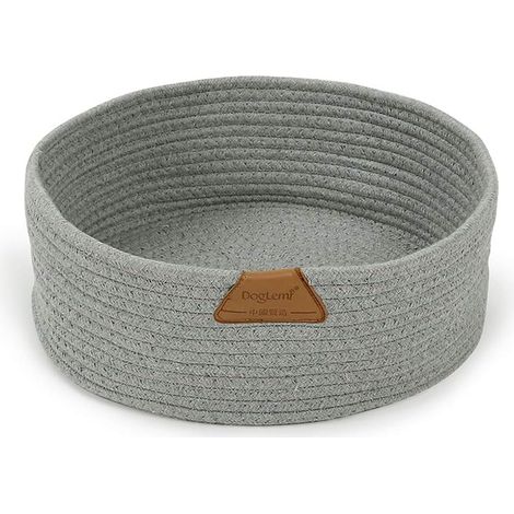 Round Cat Nest Basket Basket Bed Nest Hideout Cat Cushion Design Gray Interior Soft Cozy Cotton Soft Fabric Comfortable Warm Washable Scratching Post for Pets Kitten Puppy Small Cat Dog 40cm (1/5)