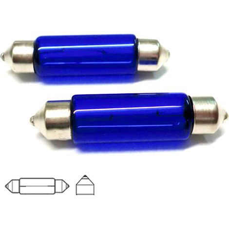 Coppia lampade alogene T11 C10W 12V 10W siluro 41mm SV8.5 effetto Xenon (1/3)