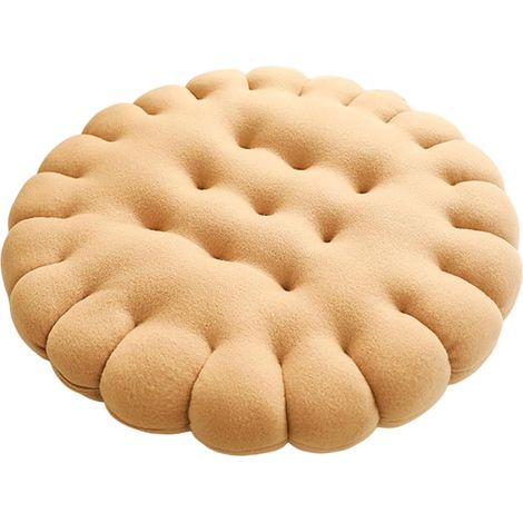 CCYKXA Kissen in Keksform, einfaches Bodenkissen, Bodenkissen, Barkissen, Balkonkissen, Meditationsstuhlkissen, beige, RUND