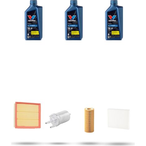 Kit tagliando 4 FILTRI e 3L OLIO compatibile con Skoda Fabia II (545,542) 1.2 12v 44kw dal 2007 al 2014 (1/5)