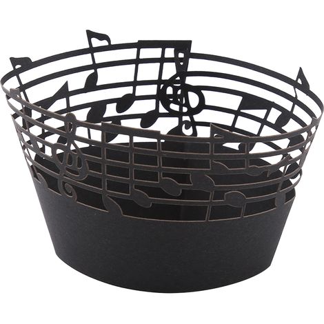 50 Caissettes Cupcake Notes de Musique Fantaisie Décor Noir pour Mariage Anniversaire Fête (1/3)