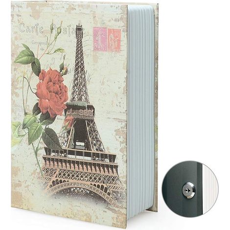 Coffre-fort de rangement secret en forme de livre avec serrure à combinaison et clé dissimulée, multicolore (1/5)