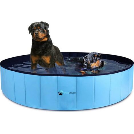 Piscine pour chien 160 x 30 cm - Bleue - Résistante - Bain pour chien - Jouets pour chien (1/5)