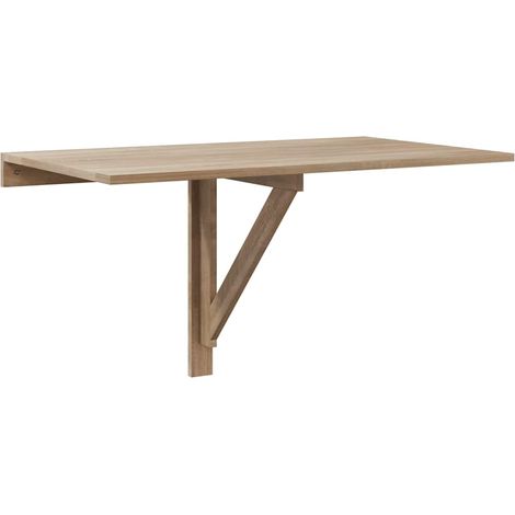 vidaXL Mesa plegable de pared color roble 100x60 cm (1/2)
