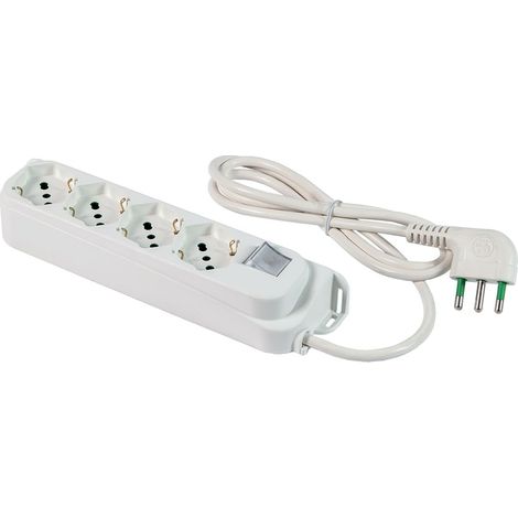 MULTIPRESA 4 POSTI BIPASSO + SCHUKO CON INTERRUTORE FANTON (1/3)