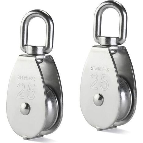 2 Stück Edelstahl-Heberollen, 304 Edelstahl-Heberolle M25, 400 kg - Silber