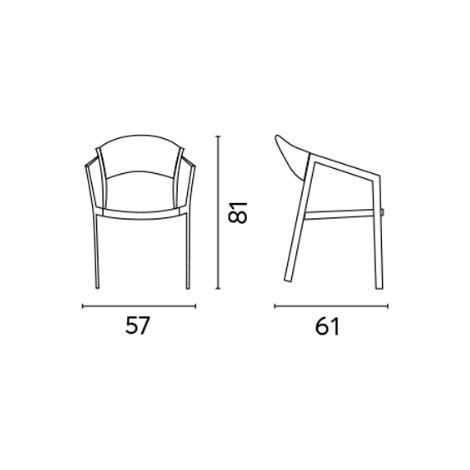 Sedia con schienale in twist wicker e seduta in textilene grigio antracite MALIGI HOME MG-BRUNA Antracite (1/2)
