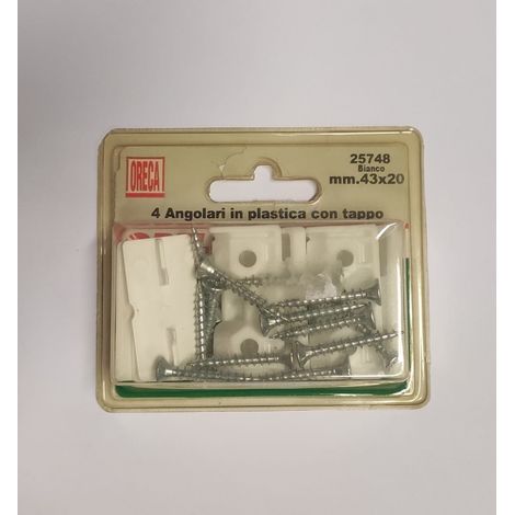 ORECA - ANGOLARI IN PLASTICA BIANCA CONTAPPO 43X20MM 4PZ