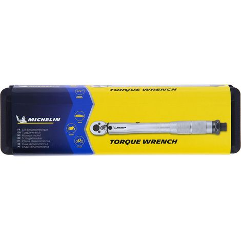 Michelin – Clé dynamométrique 1/4'' – Capacité de serrage 5-25 N·m – Tête carrée CR-Mo – Matériaux en acier au carbone – Boîtier de rangement inclus