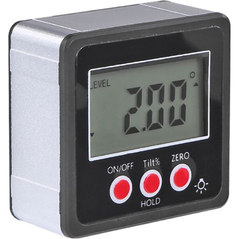 Inclinomètre numérique horizontal, rapporteur d'angle, niveau électronique, base magnétique, outils de mesure noirs (1/5)
