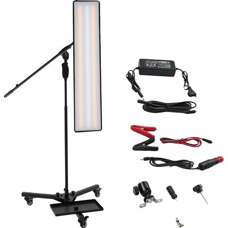 Herramienta LED para reparar abolladuras de coches, tamaño 19,5 x 92 cm, potencia de 10 W, altura ajustable de 110 a 163,5 cm, brillo ajustable, fuente de luz LED. (1/5)