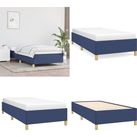Giroletto senza Materasso Blu 90x190 cm in Tessuto - Letto in tessuto - Letto con doghe