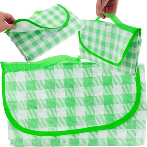 TG71411-2 Große Picknickdecke, Reise, Strand, wasserdicht, Matte, grün kariert (1/5)