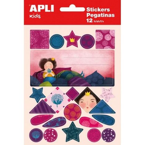 Étiquettes pour cahiers, bloc de 12+1 feuilles, assortiment