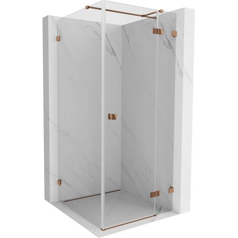 Mexen Lunar T cabina doccia battente destra 120 x 120 cm, trasparente, oro rosa - 834T-120-120-60-00-P (1/5)