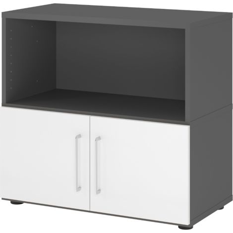 bümö flexi Aktenschrank klein mit Flügeltüren   Graphit/Weiß
