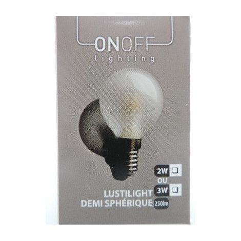 Ampoule LED 3W demi-sphérique 75X45mm blanc chaud 2700K 240lm culot E14 230V verre dépoli LUSTILIGHT TI053-1BTC