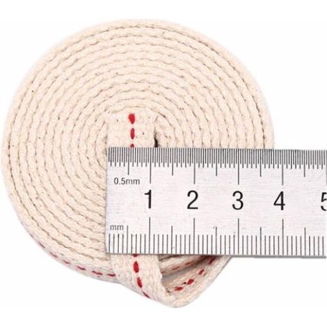 Mèche de bougie en coton - 1 m x 1,1 cm - Mèche pour lampe à huile et bougie artisanale - Support de mèche - Fabrication de bougies (1/5)