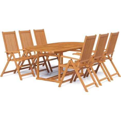 Maison Exclusive - Set da Pranzo da Giardino 7 pz in Legno Massello di Acacia 150-200 cm (1/5)