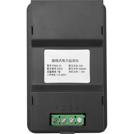 Multimètre numérique 6 en 1 : Contrôleur de tension AC 110V‑250V, mesure de courant 20A, analyse de facteur de puissance, compteur KWH et fréquence (1/5)