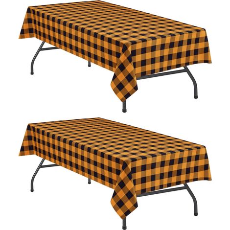 Wasserdichte Tischdecke im Büffelkaromuster, 2er-Pack, 90 x 150 cm