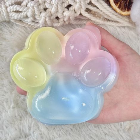 Großes Pfoten-Quetschspielzeug (12,7 cm) zum Stressabbau und zur Entspannung, klebrige Squishies, Fidget-Spielzeug für Partygeschenke, originelle Artikel, Geburtstagsgeschenk (dreifarbig)