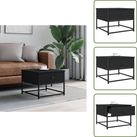 The Living Store Couchtisch Schwarz 51x51x40 cm Holzwerkstoff - Couchtisch - Wohnzimmerstil - Holzwerkstoff Möbel - Schwarzer Couchtisch - Beistelltisch (1/5)