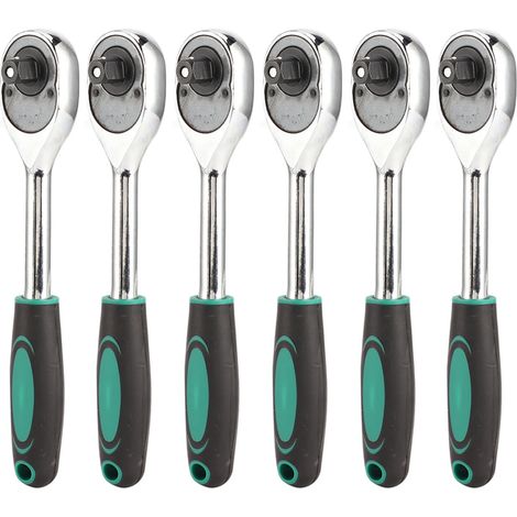 6-teiliges Ratschenschlüssel-Set, 1/2 Zoll, Doppel-Steckschlüssel mit rundem Griff, Reparaturwerkzeug (1/5)
