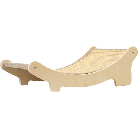 Lit hamac surélevé en bois pour chat, résistant aux griffures, structure de repos stable et sécurisée, idéal pour les chats d'intérieur. (1/5)