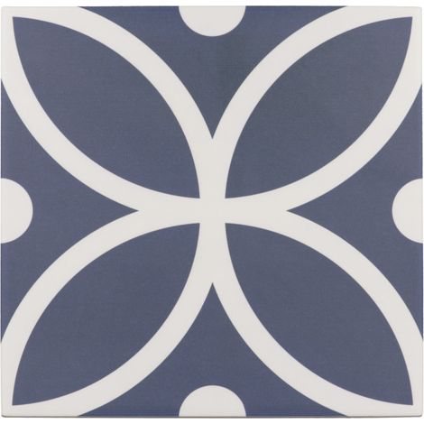 Aelle - Carrelage sol / mur effet ciment à motif 20x20 cm RIVOLI - BERGEN AZUL - Vendu par boîte de 1 m² (1/3)