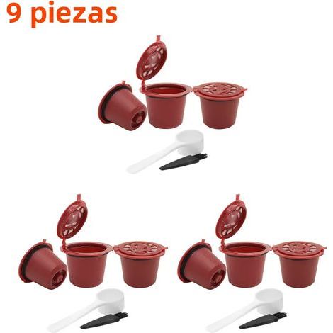9-teiliges Set wiederbefüllbarer Filter für Nespresso-Kaffeemaschinen, wiederverwendbare Kaffeekapseln mit Löffel und Bürste, 38,1 cm (1/5)