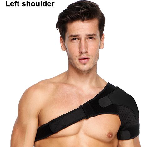 1 Attelle épaule unisexe, compression néoprène, 3 boucles ajustables, soutien douleur, sport récupération (1/5)