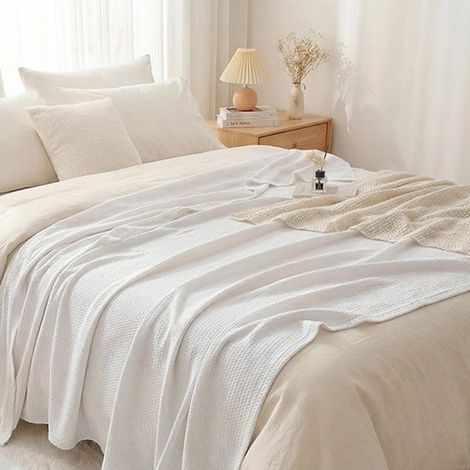 Couverture rafraîchissante - 100x150 cm - Couverture rafraîchissante - Couverture d'été - Double face - Fibres de bambou - Blanc - Couette d'été fine - Couverture auto-rafraîchissante (1/3)