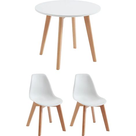 Set tavolo per bambini LOULOUNE + 2 sedie Bianco LILINOU (1/5)