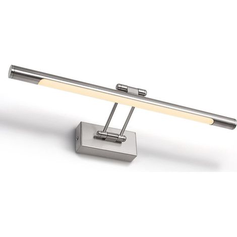 LED 8W IP44 Miroir Applique Murale Éclairage De Salle De Bain Nickel Intérieur Éclairage Avec Interrupteur, 40CM 3000K Appliques Pour Tableaux et Vitrines Bras Réglable Lampes De Lecture(sans fil) (1/5)