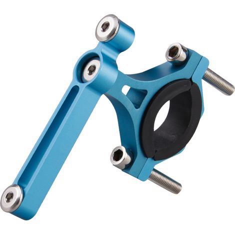 Flaschenhalteradapter aus Aluminiumlegierung für Fahrradlenker, 90° drehbar, einfach zu montieren, blau