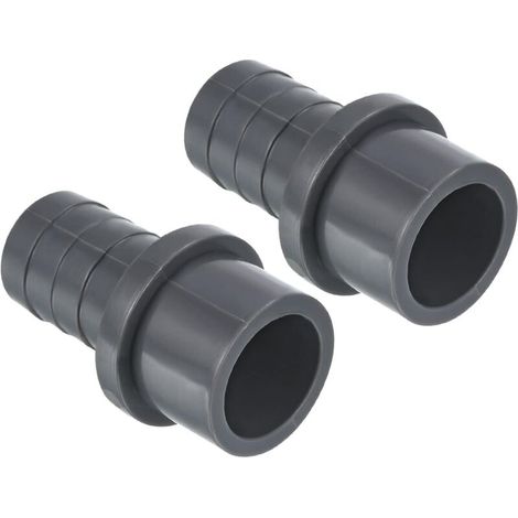 Réducteur de tuyau, Diamètre extérieur de la douille : 32 mm x diamètre extérieur de la pagode : 25 mm, 2 pièces par paquet, connecteur droit, gris.
