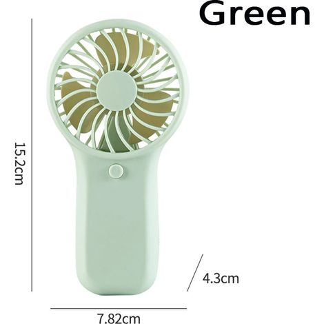 Ventilateur portable (vert, sans piles), petit ventilateur pratique et créatif, ventilateur de poche, piles AA (1/5)