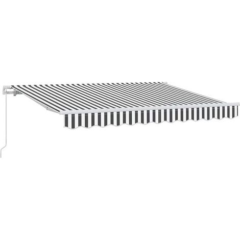 Store banne rétractable gris anthracite, 250 x 200 cm, en tissu. (1/5)